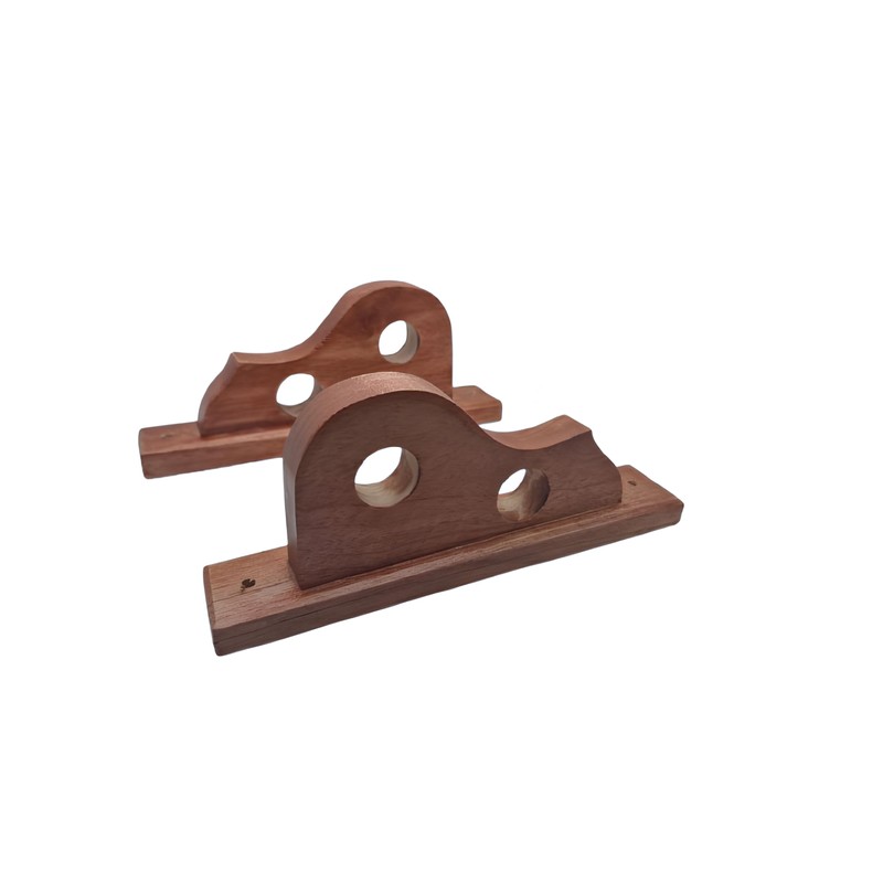Genérico Juego De Cortineros Madera Cedro Natural Barnizado 2pz Moderno
