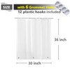 Waterproof Shower Curtain for Window Inside Shower, 30 x 36