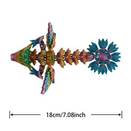 3D Printed Aurora Dragon Statue, Colorful Dragon, 7.09 inch (18 cm) Dragon Gadget Sculpture, Home Decorative Ornament Statue (Mountain Mirage Rainbow, 18cm)