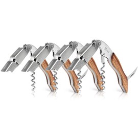 U Chef Sacacorchos de madera premium, destapador/destapa corchos multifuncional de acero inoxidable con palisandro, Perfecto para destapar botellas de vino, cervezas y refrescos