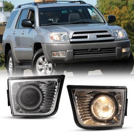 CPW OEM Fog Lights Assembly Fit For 2003 2004 2005 Toyota 4Runner, 1 Pair Driver & Passenger Driving Fog Lamps Replacement (Black Housing Clear Lens)