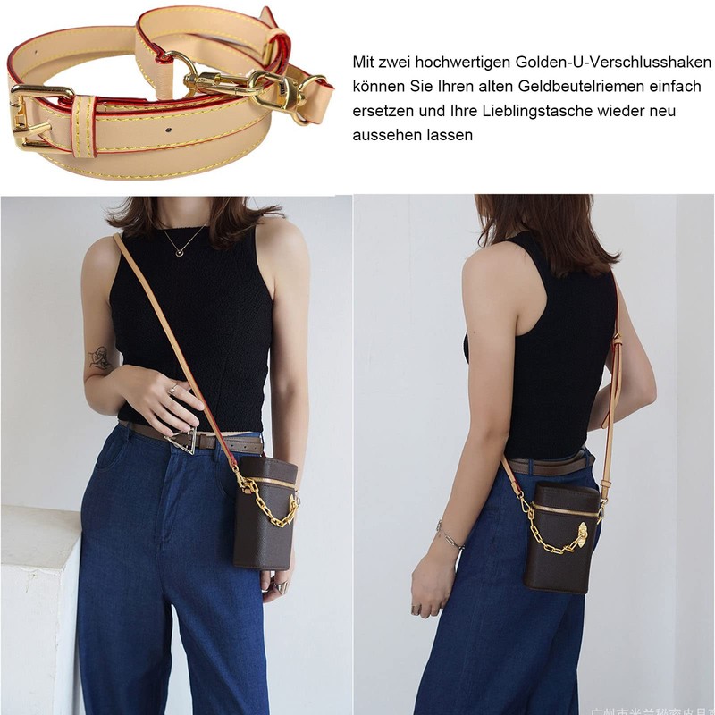 Beige Replacement Leather Strap, 150 cm Shoulder Strap, Genuine Leather,