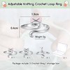 Kotkiddy Metal Crochet Ring, Pack of 3, Adjustable Hooks, Knitted