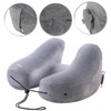 Newgen Medicals Inflatable Neck Pillow with Removable Hood, H Shape
