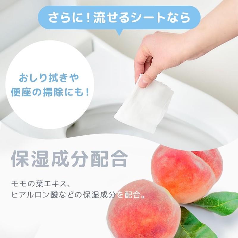 Iris Ohyama POF-6PN Mini Flushable Wet Sheet, Minim, 48 Sheets