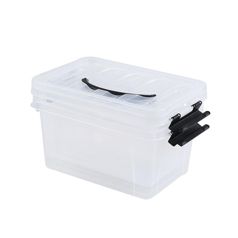 Rosebloom 6 Quart Plastic Clear Storage Tote, Clear Latching Storage