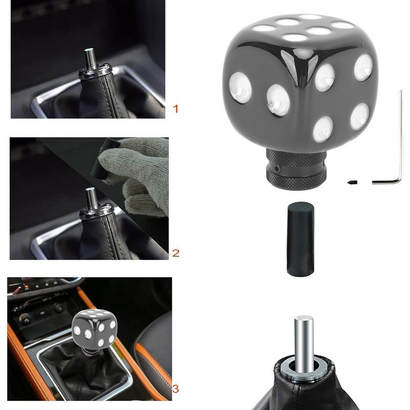 Dice Shape Shift Head Resin Gear Shifting Lever Knob Transmission