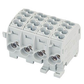 grenda-hammer® VDE main cable branch terminals HLAK in 1 to 5-pin narrow design with only 17.8 mm module width per pole (4-pin, grey)