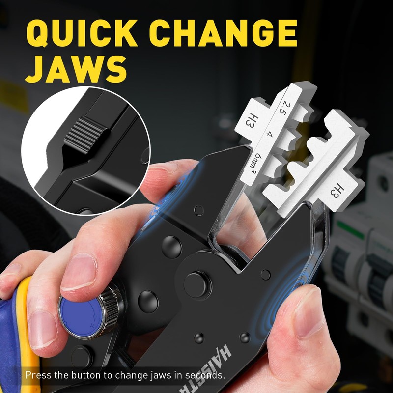 haisstronica Quick Change Jaws Crimping Tool for Solar Connectors AWG