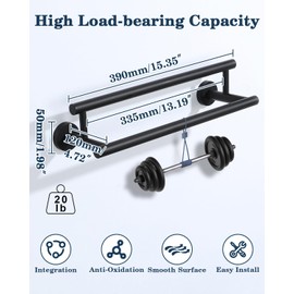 Alise Double Bath Towel Bars Towel Racks for Bathroom Lavatory,Wall Mount Towel Holder SUS304 Stainless Steel Towel Hanger Rail 16 Inch,GYT6902-400-B Matte Black