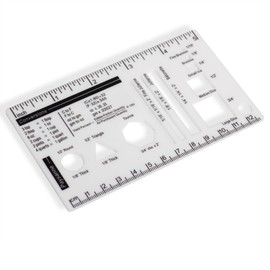 UPTTHOW Culinary Ruler Acrylic Mini Cutting Reference Template Cooking Measurement for Food Essential Kitchen Tool with Weight Temperature Baking Conversion Chart for Beginner and Chef (5 * 3"