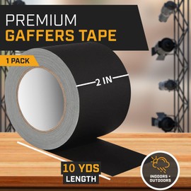 OLPDDZ Professional Gaffer Tape - 2" x 10 Yards, Heavy Duty Matte Black Cloth Tape, Residue-Free, Non-Reflective for Stage, Events & Electrical Cords - Weather Resistant, Easy Tear