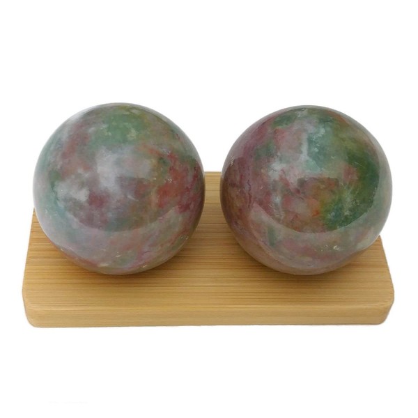 Top Chi Fancy Jasper Baoding Balls for Hand Therapy, Exercise, and Stress Relief (Medium 1.6 Inch)