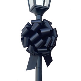 Lazos grandes para tirar de cinta negra - 23 cm de ancho, juego de 6, funeral, luto, apoyo, conciencia, Navidad