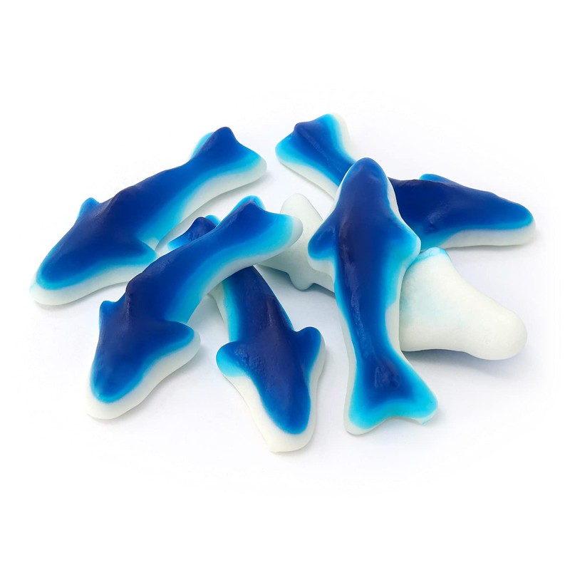 Funtasty Blue Shark Gummy Marshmallow Candy, Blue Raspberry Flavor -