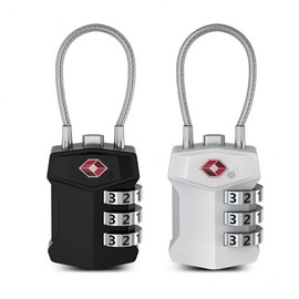 TSA Certified Soft Gel Wire Combination Lock TSA Wire Combination Lock (Black) 2ea