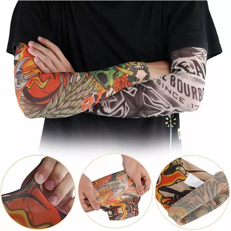 Tattoo 6 Piezas Manga Protectora Sol Tatuaje Licra Unitalla Unisex
