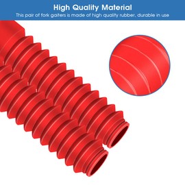 1 Pair Motorcycle Fork Protector Bellows Motorcycle Fork Bellows Fork Cover Rubber Fork Cover Shock Gaiters Cover for CQR ATV Dirt Bike 205 x 42 mm (Red)