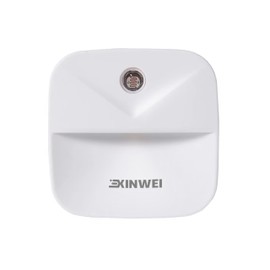 XINWEI Smart Auto-Dimming Square LED Night Light with V-Groove Design, 0.4W Plug-in, 4-Pack (Warm Light)