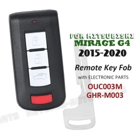KeylessAutoParts OUC003M for Mitsubishi Mirage G4 2015-2020 Smart Remote Key Fob GHR-M003