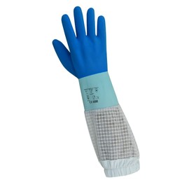 OZ ARMOUR Rubber Beekeeping Gloves - Three-Layers Mesh Ventilated - Full Sleeve - Sting Protection - High Quallity Reusable Beekeeping Gloves for Apiarists, Gardeners & Outdoor Workers (large)