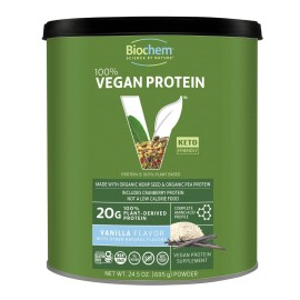 Vegan Protein Powder 100 Plant Based Vanilla 20g Easy Digest Gluten Free 1.52lb