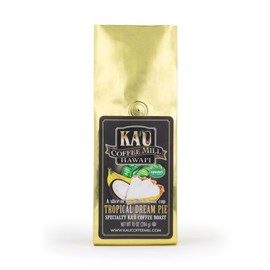 Ka'u Coffee Mill Tropical Dream Pie Flavored Ground Coffee - Handcrafted Hawaiian Flavor Coffee Roast - Pure Kau Coffee - Handpicked Hawaii Grown Arabica Beans - Gourmet Small Batch Coffee - 10oz