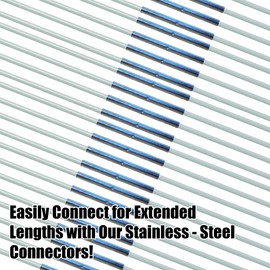 20 Pack 15in Glass Fiber Yard Sign Stakes with 20 Stainless Steel Connectors, 3.5mm Diameter, Adjustable Length for Hollow Board Signage, Outdoor Grass Installation, Durable & Lightweight