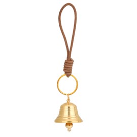Vintage Brass Hanging Bell for Door Knob Decoration, Small Decorative Bells with Rope for Door Opening Shopkeepers & Home Garden Decor Good Luck (Gold)