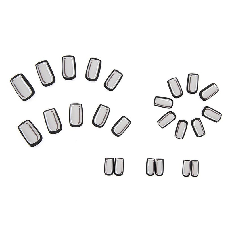 RikView Black Press on Nails Medium Fake Nails Matte Acrylic