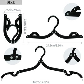 24 Pcs Travel Hangers - Cruise Ship Essentials Portable Folding Clothes Hangers Travel Accessories Foldable Clothes Drying Rack for Trave (Black)