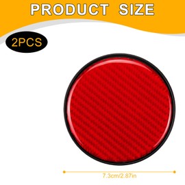 Bojueshaw 2pcs Carbon Fiber Car Cup Pad,Shiny Diamond Anti-Slip Beverage Pad,Circular Design,Suitable for Most Car Models(Red)