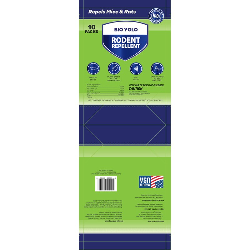 BIO YOLO Rodent Repellent Pouches – Peppermint Oil, Plant-Powered –