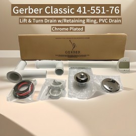 Gerber Tub Drain w/ Lift & Turn Drain Chrome “NEW” Model # 41-551-76