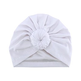 Sugarmelon Silky Satin Lined Turban Hat for Babies Infant Toddler Girls Bonnet Newborn Cotton Beanie Boys Little Kids Sleep Caps (Baby(0-9Month), 102 Cott White)