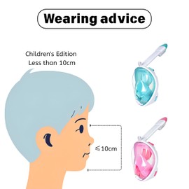 Kids Snorkel Mask Full Face, Snorkeling Gear with Safe Smooth-Breathing System Anti-Fog Leakproof, Wide View Diving Mask Snorkeling Set with Removable Camera Mount and Mesh Bag (Pink)