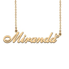 Customized Nameplate Necklace Charm Jewelry Mother Gifts for Mom Miranda