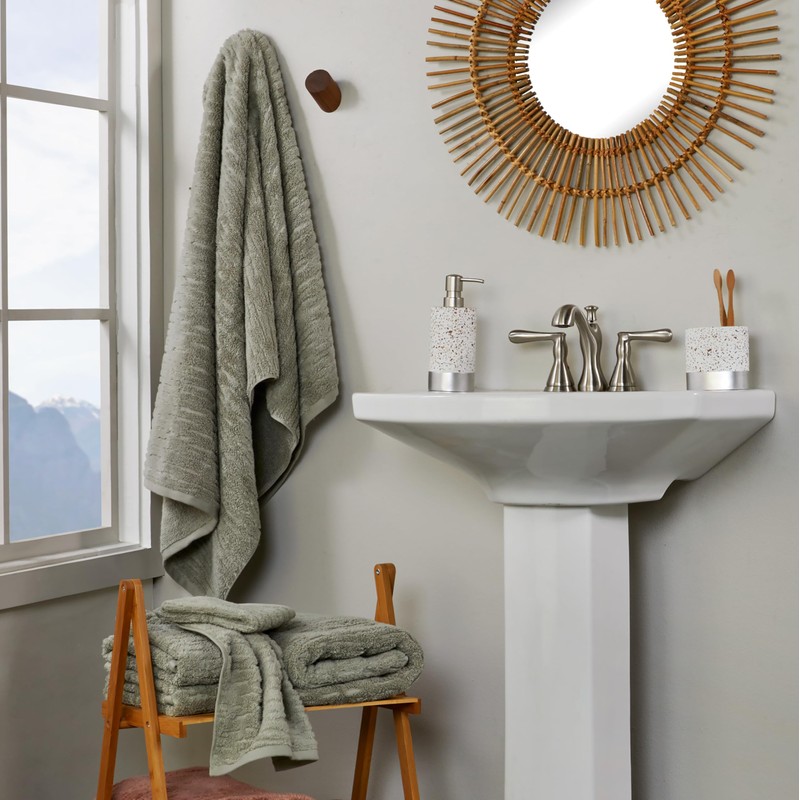 SKL Home Cloud Soft 4 Pc Bath Towel Set, Sage