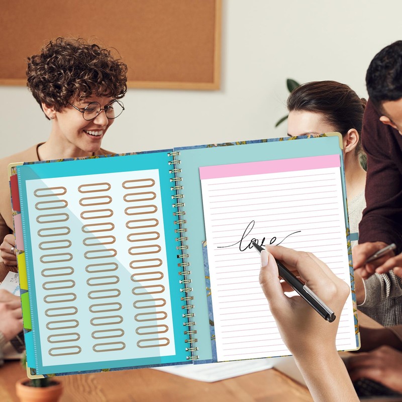 Foldable Clipboard Folio with Storage, 5 Plastic Folders with 10