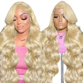 Koiaskral 613 13x6 Lace Front Wig Human Hair Blonde Wig Human Hair 200% Density Transparent Lace Front Wigs Human Hair 613 HD Lace Frontal Wig for Women 26 Inch