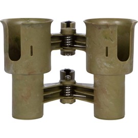 ROBOCUP, (Camo), Patented Boat Cup Holder, Clamp on Portable Storage Caddy Securely Holds 2 Drinks, Fishing Poles, Tools, Marine Gear | Perfect for Boating, Beach Umbrellas, Golf Carts