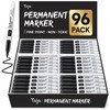 Permanent Markers Fine Tip, 96 Pack Black Quick-Drying and Fade-Resistant