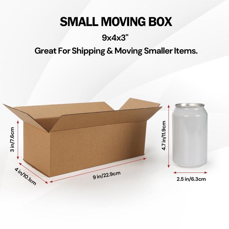 Rempry 40 Pack 9x4x3 Shipping Boxes Brown, Small Corrugated Cardboard