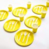 Party Paper Plates, Cups, Flatware, 120-Piece Disposable Dinnerware Set, Yellow,