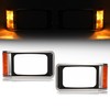 HECASA Headlight Bezels Compatible with 1990-2017 Mack CH613 SFA Hood