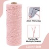 POPOYU 2mm Macrame Cord,100m Natural Cotton Macrame Rope,Light Pink Macrame