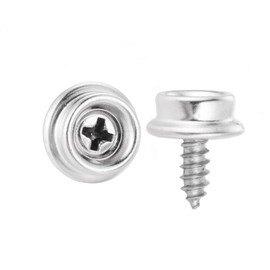 Gttyowyin 24PCS Stainless Steel Screws Marine Grade Boat Canvas Snaps 3/8" Socket with Stainless Steel 3/8" Screw, Snaps for Boat Cover, Snap Screw Stud, Made of high-Quality Materials