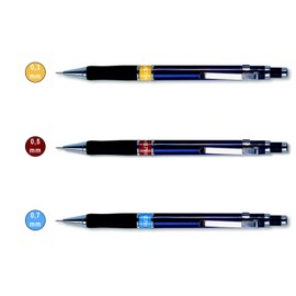 KOH-I-NOOR Mephisto Profi 5005/5035/5055 - Mechanical Pencils Plastic/Metal - Set of 3 - Lead Diameter 0.3 mm (Yellow), 0.5 mm (WineRed), 0.7 mm (Blue)