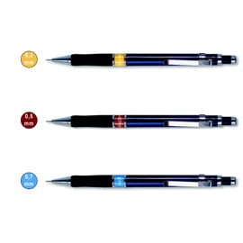 KOH-I-NOOR Mephisto Profi 5005/5035/5055 - Mechanical Pencils Plastic/Metal - Set of 3 - Lead Diameter 0.3 mm (Yellow), 0.5 mm (WineRed), 0.7 mm (Blue)