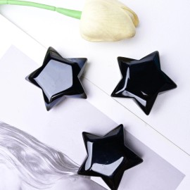 Wholesale Price Natural Healing Polished Crystal Carvings Green Aventurine & Black Agate Star for Energy Feng Shui Crystal GiftColor: Green Aventurine Star, Size: One Size